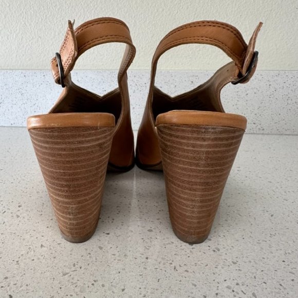 Lucky Brand | Size 9.5M | Camel Leather High Heel Slingback - Picture 4 of 5